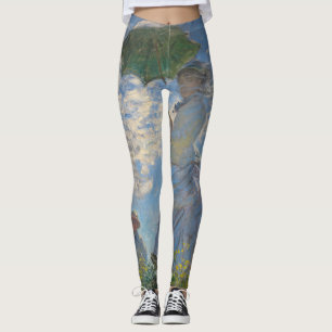 Frau mit Sonnenschirm Französische Landschaft Leggings