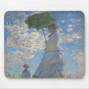 Frau mit Sonnenschirm Französische Landschaft Mousepad