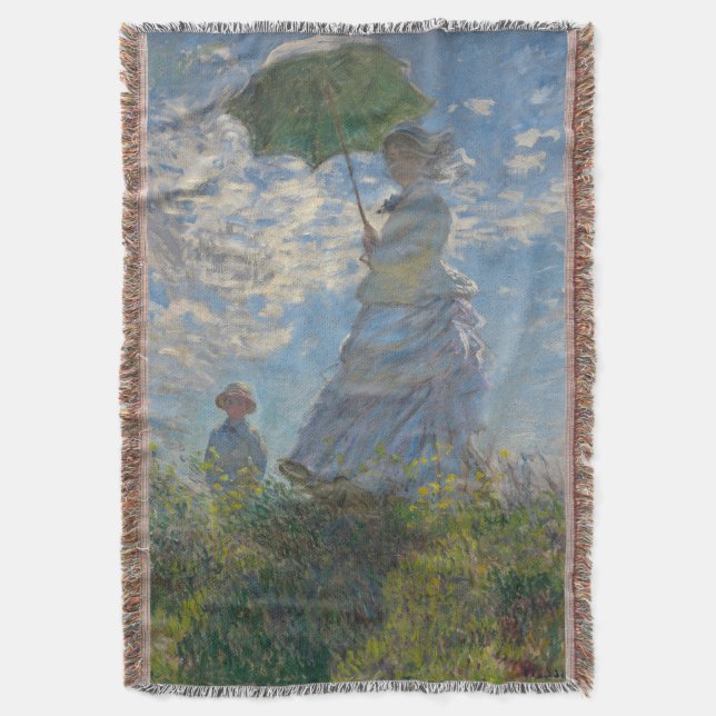 Frau mit Sonnenschirm - Frau Monet und ihr Sohn Decke (Vorderseite Vertikal)