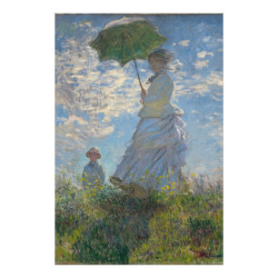 Frau mit Sonnenschirm - Frau Monet und ihr Sohn Fotodruck