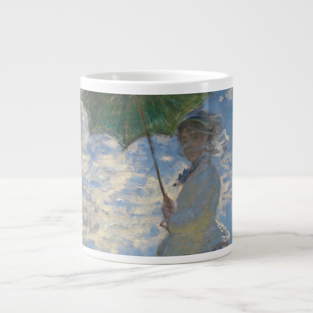Frau mit Sonnenschirm - Frau Monet und ihr Sohn Jumbo-Tasse (Vorderseite)