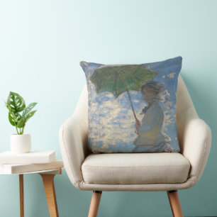 Frau mit Sonnenschirm - Frau Monet und ihr Sohn Kissen