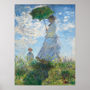 Frau mit Sonnenschirm, Frau Monet und ihr Sohn Poster