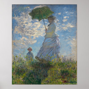 Frau mit Sonnenschirm - Frau Monet und ihr Sohn Poster