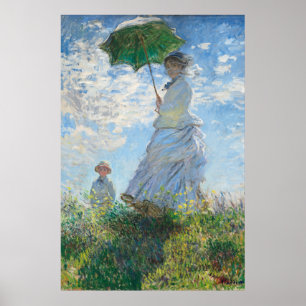 Frau mit Sonnenschirm, Frau Monet und ihr Sohn Poster