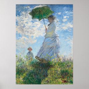 Frau mit Sonnenschirm, Frau Monet und ihr Sohn Poster
