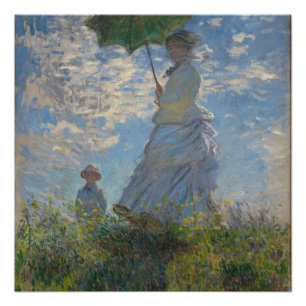 Frau mit Sonnenschirm - Frau Monet und ihr Sohn Poster