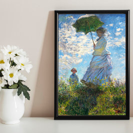 Frau mit Sonnenschirm - Frau Monet und ihr Sohn Poster