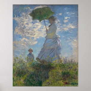 Frau mit Sonnenschirm - Frau Monet und ihr Sohn Poster