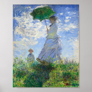 Frau mit Sonnenschirm, Frau Monet und ihr Sohn Poster