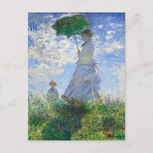 Frau mit Sonnenschirm, Frau Monet und ihr Sohn Postkarte