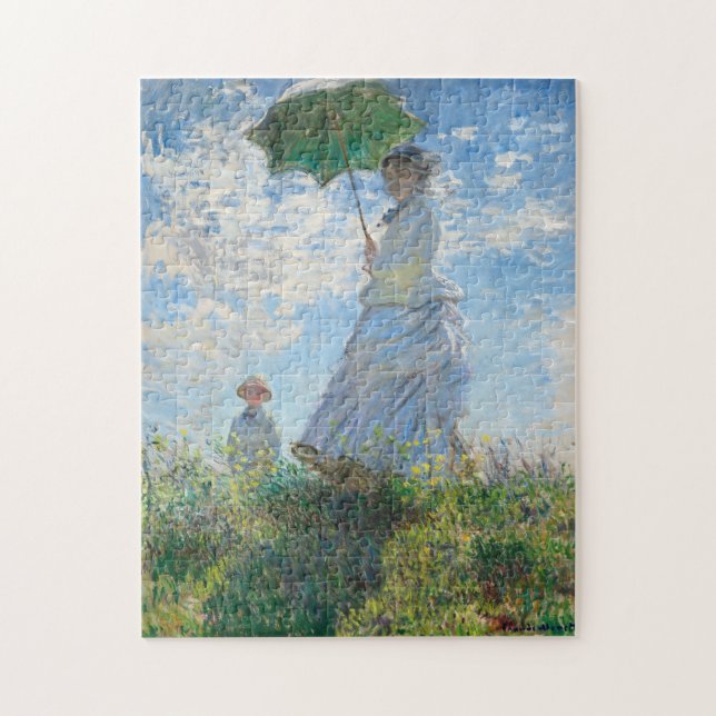 Frau mit Sonnenschirm, Frau Monet und ihr Sohn Puzzle (Vertikal)