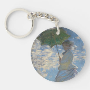 Frau mit Sonnenschirm - Frau Monet und ihr Sohn Schlüsselanhänger