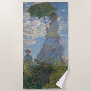 Frau mit Sonnenschirm - Frau Monet und ihr Sohn Strandtuch