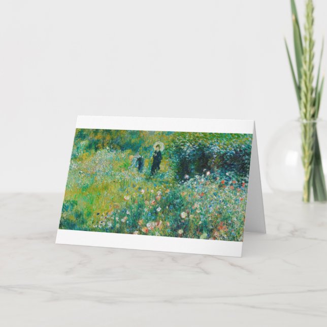 Frau mit Sonnenschirm, Garten, Renoir Karte (Vorderseite)