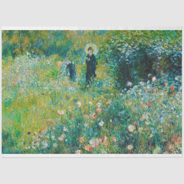 Frau mit Sonnenschirm, Garten, Renoir Seidenpapier (Vorderseite)