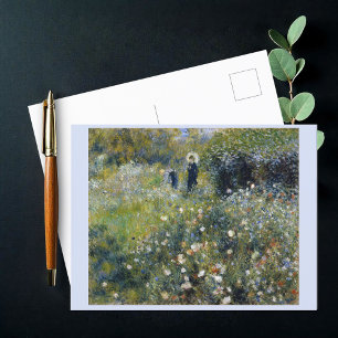 Frau mit Sonnenschirm im Garten (1875), Renoir Postkarte