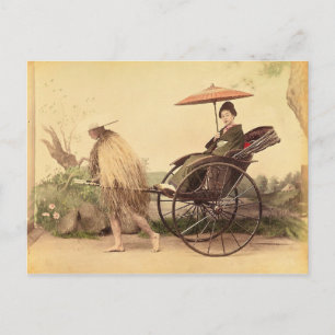 Frau mit Sonnenschirm, Japan Vintag Postkarte