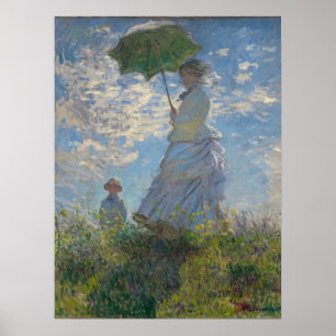 Frau mit Sonnenschirm - Madame Monet und ihr Sohn Poster