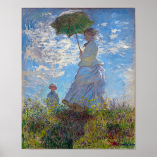 Frau mit Sonnenschirm, Monet Poster