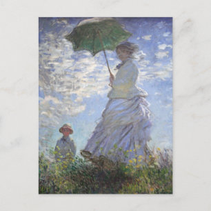 Frau mit Sonnenschirm Postkarte