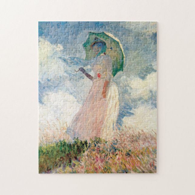 Frau mit Sonnenschirm-Promenade Monet Puzzle (Vertikal)