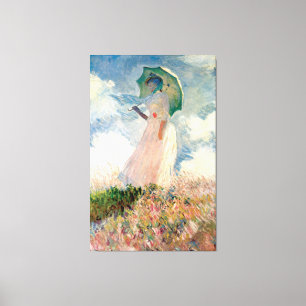 Frau mit Sonnenschirm Vintage Claude Monet 1886 Leinwanddruck