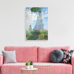 Frau mit Sonnenschirm von Claude Monet Leinwanddruck