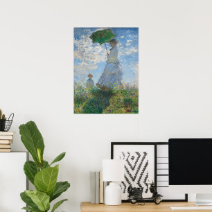 Frau mit Sonnenschirm von Claude Monet Poster