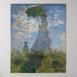 Frau mit Sonnenschirm von Claude Monet Poster
