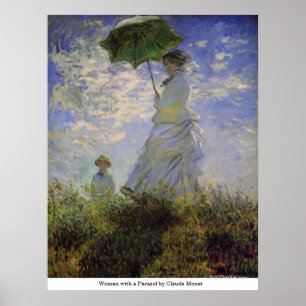 Frau mit Sonnenschirm von Claude Monet Poster