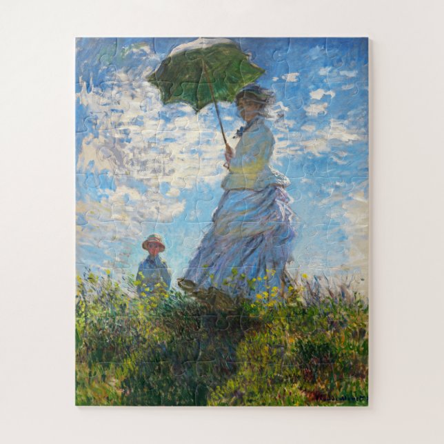Frau mit Sonnenschirm von Claude Monet Puzzle (Vertikal)