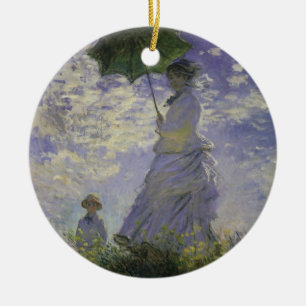Frau mit Sonnenschirm von Claude Monet, Vintage Ku Keramik Ornament