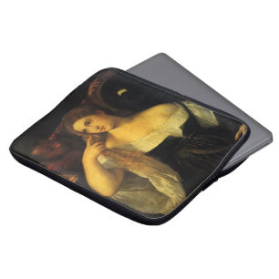 Frau mit Spiegel von Tizian, Vintage-Renaissance Laptopschutzhülle