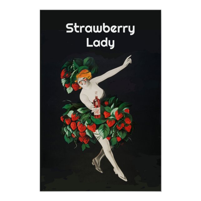 FRAU MIT STRAWBERRIES Art Nouveau Poster (Vorderseite)