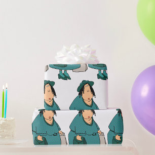 Frau mit Taschen Geschenkpapier