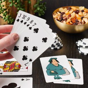 Frau mit Taschen Spielkarten