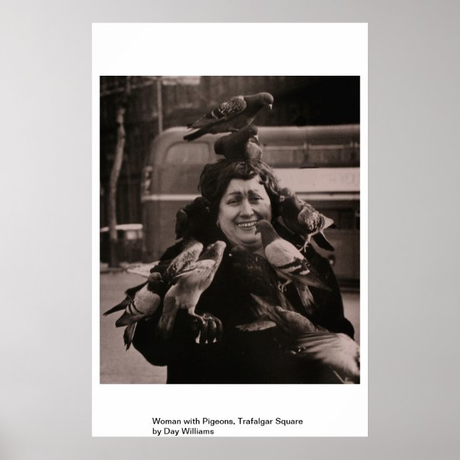 Frau mit Tauben, Trafalgar Square Poster (Vorne)