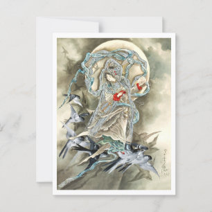 Frau mit Vögeln (1890) Toshio Aoki Postkarte