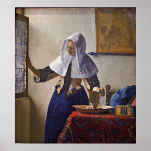 Frau mit Wasserpfeifer von Johannes Vermeer Poster