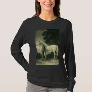 Frau mit weißem Pferd T-Shirt