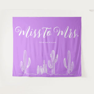 Frau Modern Boho Cactus Lila Bachelorette Wandteppich