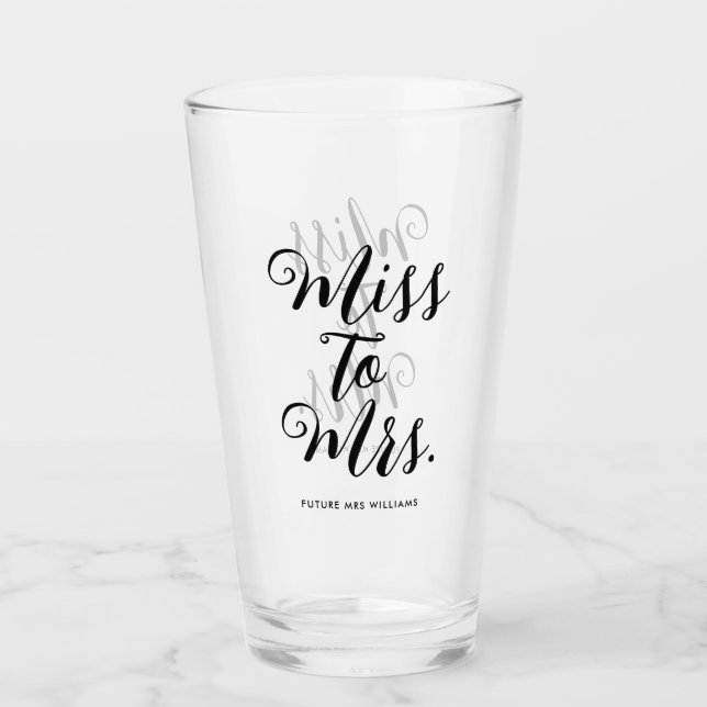 Frau Modern Brautparty Bachelorette Glas (Vorderseite)