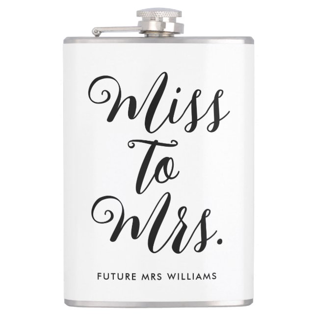 Frau Modern Brautparty Flachmann (Vorderseite)