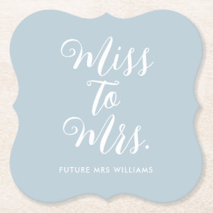 Frau Modern Simple Brautparty Blue Untersetzer