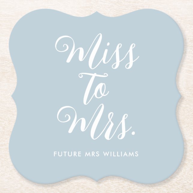 Frau Modern Simple Brautparty Blue Untersetzer (Vorderseite)