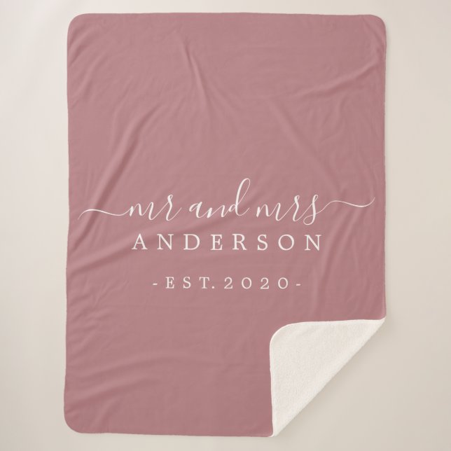 Frau Monogram Classic Dusty Rose neu Sherpadecke (Vorderseite)