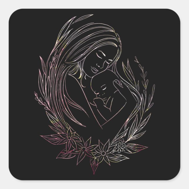 Frau Mother Baby Midfrau Doula Quadratischer Aufkleber (Vorderseite)