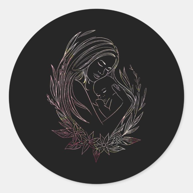 Frau Mother Baby Midfrau Doula Runder Aufkleber (Vorderseite)