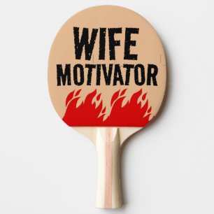 FRAU MOTIVATOR LUSTIG PING PONG SCHLÄGER TISCHTENNIS SCHLÄGER